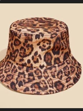 Leopard Print Bucket Hat - Brown and Black